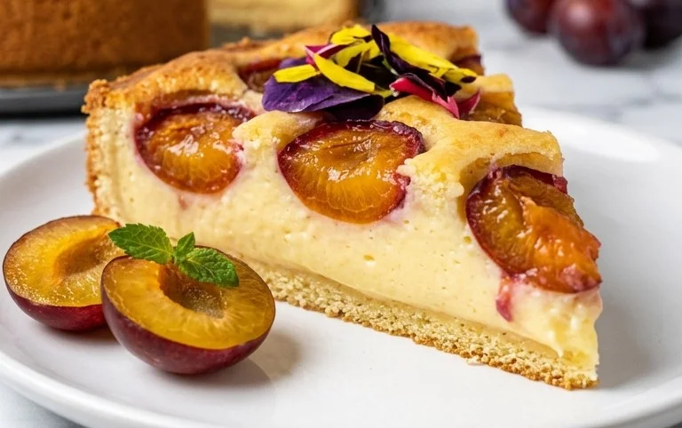 Mirabellenkuchen mit Pudding - einfach mit Vanillepudding