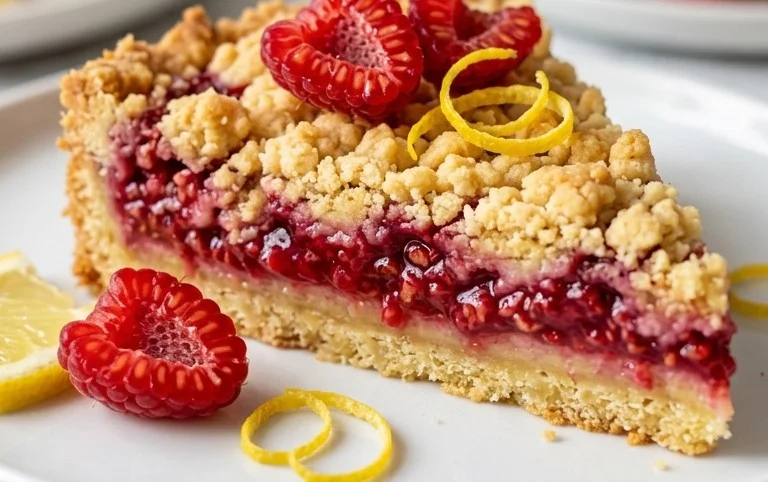 Zitrone-Himbeer-Streuselkuchen: Frisch und fruchtiges Knusperglück