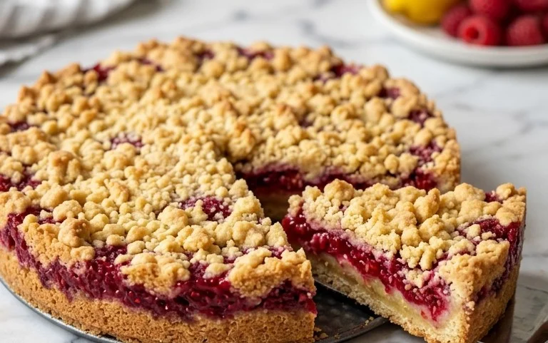 Zitrone Himbeer Streuselkuchen: Fruchtig & Frisch