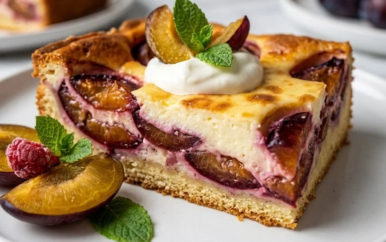 Pflaumenkuchen mit Schmandguss