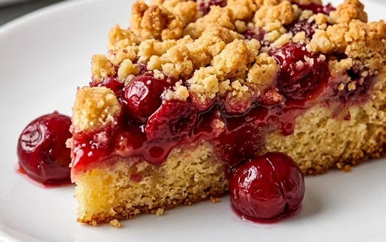 Einfacher und schneller Kirsch Extract-Streusel-Kuchen