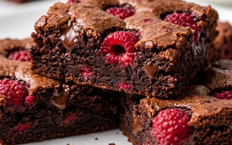 Vegane Himbeer-Schoko-Brownies (saftig & einfach)