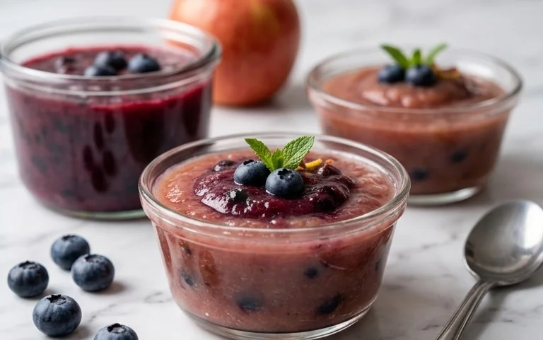 Apfelmus mit Blaubeeren & Vanille: Sommerlich & Köstlich